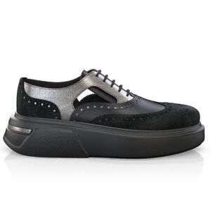 Elegant Girotti Black and Silver Men's Oxford Shoes